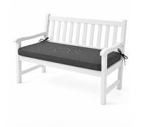 GYCF Cuscino Panca 5cm in Schiuma 50D, Rivestimento in Canvas Idrorepellente con Base Antiscivolo e Lacci per Arredo Giardino, Terrazza e Interni,Grey 02,100x40x5cm
