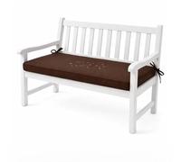 GYCF Cuscino Panca 5cm in Schiuma 50D, Rivestimento in Canvas Idrorepellente con Base Antiscivolo e Lacci per Arredo Giardino, Terrazza e Interni,Brown 01,140x40x5cm