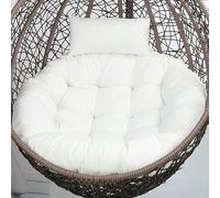 GYCF Cuscino per Sedia a Uovo da Appendere, Cuscino di Ricambio per Sedie a Dondolo, Cuscino per Poltrona Sospesa, Cuscino Rattan Adatto per Sedia Giardini,Bianca,90CM