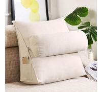 GYCS Cuscino da Lettura con Supporto per La Schiena, Cuscino di Supportoper,Cuscino Divano,Cuscino Poggia Schiena per Letto,Seduta Divano, Uso sul Letto/Divano,Offwhite,60 * 50 * 20cm