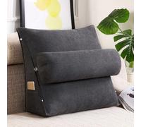 GYCS Cuscino da Lettura con Supporto per La Schiena, Cuscino di Supportoper,Cuscino Divano,Cuscino Poggia Schiena per Letto,Seduta Divano, Uso sul Letto/Divano,Black Gray,45 * 45 * 20cm
