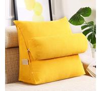 GYCS Cuscino da Lettura con Supporto per La Schiena, Cuscino di Supportoper,Cuscino Divano,Cuscino Poggia Schiena per Letto,Seduta Divano, Uso sul Letto/Divano,Lemon Yellow,60 * 50 * 20cm