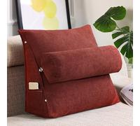 GYCS Cuscino da Lettura con Supporto per La Schiena, Cuscino di Supportoper,Cuscino Divano,Cuscino Poggia Schiena per Letto,Seduta Divano, Uso sul Letto/Divano,Dark Red,45 * 45 * 20cm