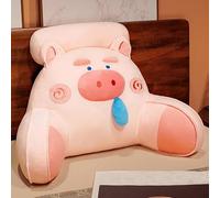 GYCS Cuscino da Lettura per Letto, Cuscino Antireflusso Adulti, Cuscino con Schienale Lombare, Cuscino A Forma di Cuneo per Letto E Divano,Cuscino Rimovibile,Pink Pig,75x50cm