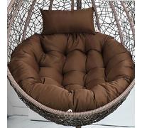 GYCS Cuscino per Poltrona A Dondolo,Cuscino Rotondo per Sedia Esterno,Dondolo Sospesa,Cuscino per Sedia con Cuscino per La Testa di,Rivestimento Rimovibile,con Lacci Attaccati,Marrone,100CM