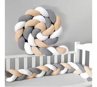 GYCS Protezione per Sponde per Lettino, Serpente Letto Cuscino, Paracolpi per Lettino, Cuscino per Bambini Intrecciato, Paracolpi Sponda Sponde Anticaduta,A08,250cm