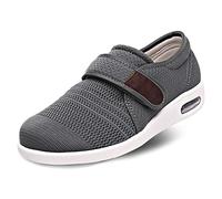 GYCS Scarpe per Diabetici Uomo Comode E Antiscivolo Ciabatte Chiuse Donna Pantofole Diabetiche per Edemi Piedi Gonfi e Sformati Artrosi Scarpa Ortopedica per Gli Anziani,Grigio,40EU