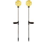 Gydcbhy Luci solari da giardino, confezione da 2, impermeabili, a LED, a globo, per esterni, luci da giardino, bianco caldo, alimentate a energia solare, per patio, prato, vialetto, aiuola, regalo per