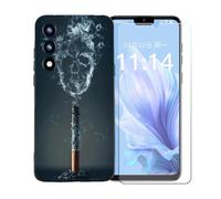 GYDQQKJ Cover per Coolpad Cool 50 Lite + Pellicola Protettiva in Vetro Temperato, Morbido Silicone Custodia Nero TPU Case - HD Schermo Protettore per Coolpad Cool 50 Lite (6.56") - BST18