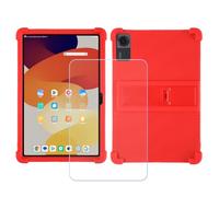 GYDQQKJ Cover per DOOGEE Tab G6 (11.0") + Pellicola Protettiva in Vetro Temperato, Morbido Silicone Custodia Rosso TPU Case - HD Schermo Protettore per - Rosso