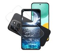 GYDQQKJ Cover per Honor X6C + Pellicola Protettiva in Vetro Temperato, Morbido Silicone Custodia Nero TPU Case - HD Schermo Protettore per Honor X6C (6.61") - LH39