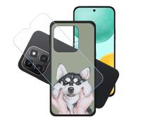 GYDQQKJ Cover per Honor X6C + Pellicola Protettiva in Vetro Temperato, Morbido Silicone Custodia Nero TPU Case - HD Schermo Protettore per Honor X6C (6.61") - LH12