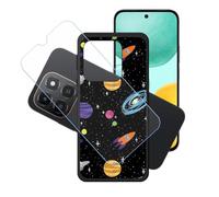 GYDQQKJ Cover per Honor X6C + Pellicola Protettiva in Vetro Temperato, Morbido Silicone Custodia Nero TPU Case - HD Schermo Protettore per Honor X6C (6.61") - LH93