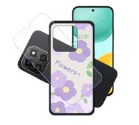 GYDQQKJ Cover per Honor X6C + Pellicola Protettiva in Vetro Temperato, Morbido Silicone Custodia Nero TPU Case - HD Schermo Protettore per Honor X6C (6.61") - LH92