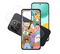 GYDQQKJ Cover per Honor X6C + Pellicola Protettiva in Vetro Temperato, Morbido Silicone Custodia Nero TPU Case - HD Schermo Protettore per Honor X6C (6.61") - LH73