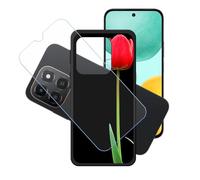 GYDQQKJ Cover per Honor X6C + Pellicola Protettiva in Vetro Temperato, Morbido Silicone Custodia Nero TPU Case - HD Schermo Protettore per Honor X6C (6.61") - LH28