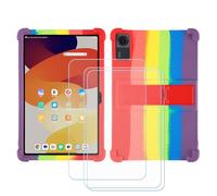 GYDQQKJ Cover per Lenovo Tab K11 Gen2 (11.0") + 3 Pezzi Pellicola Protettiva in Vetro Temperato, Morbido Silicone Custodia Sette colori TPU Case - HD Schermo Protettore per - Sette colori