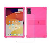 GYDQQKJ Cover per Lenovo Tab K11 Gen2 (11.0") + Pellicola Protettiva in Vetro Temperato, Morbido Silicone Custodia Rosso rosa TPU Case - HD Schermo Protettore per - Rosso rosa