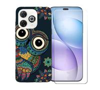 GYDQQKJ Cover per Wiko Hi Enjoy 80 Pro + Pellicola Protettiva in Vetro Temperato, Morbido Silicone Custodia Nero TPU Case - HD Schermo Protettore per Wiko Hi Enjoy 80 Pro (6.70") - BST15