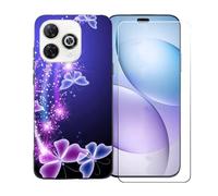 GYDQQKJ Cover per Wiko Hi Enjoy 80 Pro + Pellicola Protettiva in Vetro Temperato, Morbido Silicone Custodia Nero TPU Case - HD Schermo Protettore per Wiko Hi Enjoy 80 Pro (6.70") - BST7