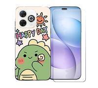 GYDQQKJ Cover per Wiko Hi Enjoy 80 Pro + Pellicola Protettiva in Vetro Temperato, Morbido Silicone Custodia Nero TPU Case - HD Schermo Protettore per Wiko Hi Enjoy 80 Pro (6.70") - LLM49