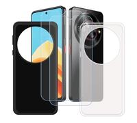 GYDQQKJ Cover per ZTE Nubia Calf 5G + Pellicola Protettiva in Vetro Temperato, 2 Pezzi Morbido Silicone Custodia Traslucido + Nero TPU Case - Pacco da 2 HD Schermo Protettore per (6.56")