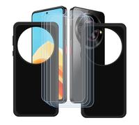 GYDQQKJ Cover per ZTE Nubia Calf 5G + Pellicola Protettiva in Vetro Temperato, 2 Pezzi Morbido Silicone Custodia Nero TPU Case - Pacco da 4 HD Schermo Protettore per (6.56")