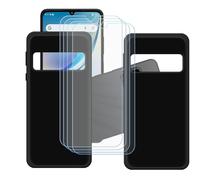 GYDQQKJ Cover per ZTE Optus X Value 5G + Pellicola Protettiva in Vetro Temperato, 2 Pezzi Morbido Silicone Custodia Nero TPU Case - Pacco da 4 HD Schermo Protettore per (6.75")