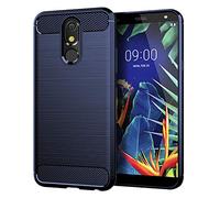 GYDQQKJ DQG Custodia per LG K40,Ultrasottile Fibra di Carbonio Silicone Case TPU Shell Morbida Protettivo Copertura Cover per LG K40 (5.7") - Blu