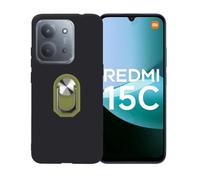 GYDQQKJ per Poco C85 (6.90") Custodia, Nero Ultrasottile Silicone Case TPU Shell, Morbida Sottile Protettivo Copertura, Supporto Anello Antiurto Cover per (Verde Anello Phone)
