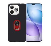 GYDQQKJ per Wiko Hi Enjoy 80 Pro (6.70") Custodia, Nero Ultrasottile Silicone Case TPU Shell, Morbida Sottile Protettivo Copertura, Supporto Anello Antiurto Cover per (Rosso Anello Phone)