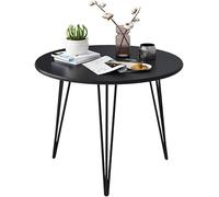 GYDUHYE Semplice tavolo nordico camera da letto piccolo tavolino da caffè negozio per il tempo libero piccolo tavolo rotondo soggiorno tavolino piccolo (40/50/60 cm) (colore: nero, dimensioni: 60 cm
