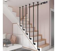 GYEQXKT Kit di ringhiera per Scale rustiche Nere per Interni ed Esterni con maniglione Antiscivolo per la Sicurezza (200 Caratteri)