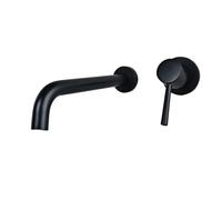 GYEQXKT Rubinetto da Bagno Nero a Parete, Miscelatore monocomando in Ottone, 25 cm per lavello e Cucina, Elegante Rubinetto per lavabo da Bagno e Design Contemporaneo