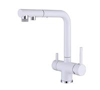 GYEQXKT Rubinetto da Cucina a 3 Vie con doccetta Estraibile, Miscelatore in Ottone per Acqua Calda e Fredda, Rubinetto Girevole Multifunzione per lavello, Compatibile con Filtro per l'acqu