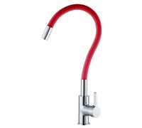 GYEQXKT Rubinetto per lavello da Cucina con Tubo colorato, Miscelatore per Acqua Calda e Fredda con Tubo Flessibile Girevole a 360 Gradi, Rubinetto Universale (Rosso)