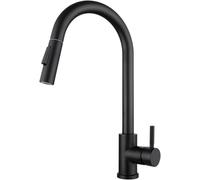 GYEQXKT Rubinetto per lavello da Cucina Touch con doccetta Estraibile, Acciaio Inossidabile 304, Maniglia Singola, 2 modalità di erogazione dell'Acqua, Rubinetto con sensore Nero per cucin