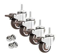 GYEQXKT Ruote in Gomma con Freno di bloccaggio, Ruote per mobili da Carrello, Ruote silenziose, Rotazione Universale a 360 Gradi, con Barra filettata, per scrivania, Sedia, tavolino, Gioca