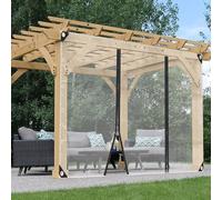 GYEQXKT Tende da Esterno in PVC Trasparente Resistente con Porta a Cerniera per pergole, patii, Gazebo e verande - Pannelli Laterali Trasparenti Personalizzabili, Dimensioni 4,5 x 2 m
