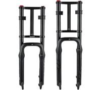 GYFYKBLP Forcella di sospensione ad aria per bici 4.0 pneumatici Fat Bike Forcella da viaggio 160 mm 1 ~ 1/8 "dritto neve/spiaggia/EBike doppia corona anteriore XC/AM 9 * 135 mm