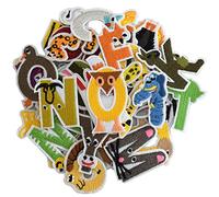 GYGYL - 36 toppe termoadesive con lettere e numeri, lettere dell'alfabeto dalla A alla Z, numeri 0-9, per vestiti, cappelli, calze, jeans, accessori fai da te, tema: animali