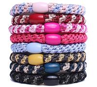 GYGYL, 8 fascette per capelli di colore misto per donne e ragazze, elastici per capelli per coda di cavallo per capelli spessi, senza danni, senza pieghe elastici per capelli (stile 3)