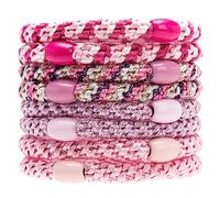 GYGYL - Elastici per capelli in colori misti, per donne e ragazze, elastici per coda di cavallo per capelli spessi, nessun danno e nessuna piega (stile 17)
