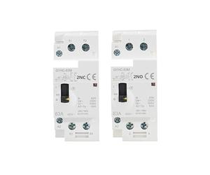 GYHC 2P 40A 63A 2NO or 2NC Manual Household Modular DIN Rail AC Contactor AC220V 230V Manual Control EKFBQBGW(2P 63A 2N0 220V)