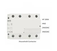 GYHC 4Pole 100A Modular Contactor 4NO 2NO2NC 3NO1NC 220V 110V 24V Automatic Household Contactor 100A Din Rail Type CZAOINCU(4P 100A 4NO 230VAC)