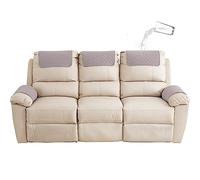 GYHH Copribraccioli Fodera Per Bracciolo Del Divano, Fodera Per Poggiatesta Per Sedia Reclinabile, Fodera Per Poltrona, Fodera Trapuntata Antiscivolo (Light Gray,3 Seat Recliner | 5 Pc)