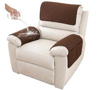 GYHH Copribraccioli Fodera Per Bracciolo Del Divano, Fodera Per Poggiatesta Per Sedia Reclinabile, Fodera Per Poltrona, Fodera Trapuntata Antiscivolo (Coffee,1 Seat Recliner | 3 Pc)