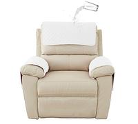 GYHH Copribraccioli Fodera Per Bracciolo Del Divano, Fodera Per Poggiatesta Per Sedia Reclinabile, Fodera Per Poltrona, Fodera Trapuntata Antiscivolo (Ivory,1 Seat Recliner | 3 Pc)