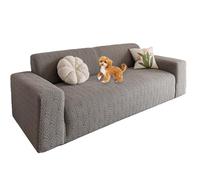 GYHH Copridivano in Jacquard Floreale, Resistente alle Macchie e Antiscivolo - Copridivano Universale Elasticizzato per Soggiorno, Lavabile (Grigio scuro,3 Posti (145-185 cm))