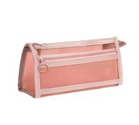 Gyios Astuccio 3 Pacchetto Custodia A Matita Trasparente Per Esami Case Sacca Durevole Triangolare Penna I Viaggi Uffici Scolastici-rosa